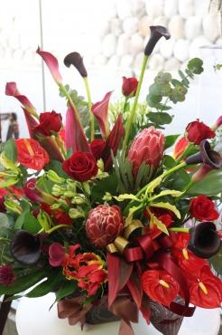 赤系アレンジ｜「アライ花店」　（山形県山形市の花キューピット加盟店 花屋）のブログ