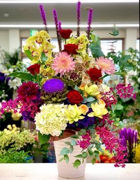 エステサロンオープンお祝い つぼ活け風アレンジメント♪｜「愛花」　（愛媛県松山市の花キューピット加盟店 花屋）のブログ