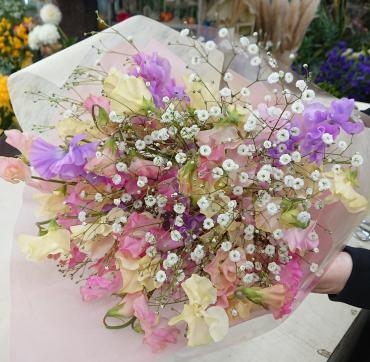 塩見さんのスイートピー 花束プレゼント♪｜「愛花」　（愛媛県松山市の花キューピット加盟店 花屋）のブログ