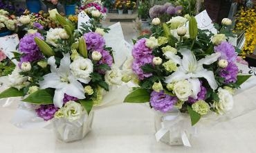 御葬儀 一対 お供え アレンジメント｜「愛花」　（愛媛県松山市の花キューピット加盟店 花屋）のブログ