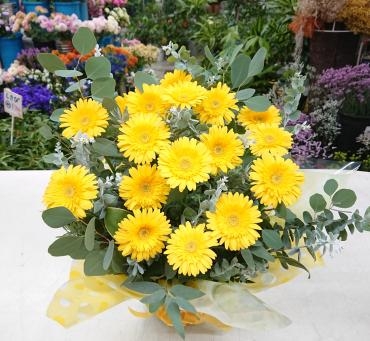 お誕生日祝い ガーベラのアレンジメント♪｜「愛花」　（愛媛県松山市の花キューピット加盟店 花屋）のブログ