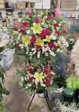 プレオープン お祝い 生花スタンド♪｜「愛花」　（愛媛県松山市の花キューピット加盟店 花屋）のブログ