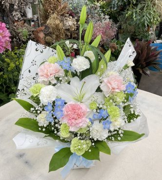 三回忌法要 お供え アレンジメント｜「愛花」　（愛媛県松山市の花キューピット加盟店 花屋）のブログ