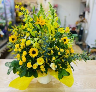 黄色いアレンジ｜「彩季舎」　（群馬県高崎市の花キューピット加盟店 花屋）のブログ