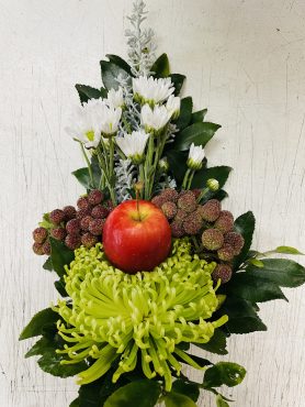 クリスマス仏花とポインセチア2割引き｜「ポピー」　（京都府八幡市の花キューピット加盟店 花屋）のブログ