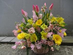 お誕生日・・春色で！｜「緑花園」　（徳島県吉野川市の花キューピット加盟店 花屋）のブログ