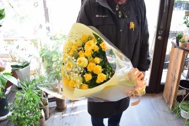 黄色いバラの花束　～天草市の花屋　フラワーショップ花よど～｜「フラワーショップ花よど」　（熊本県天草市の花キューピット加盟店 花屋）のブログ