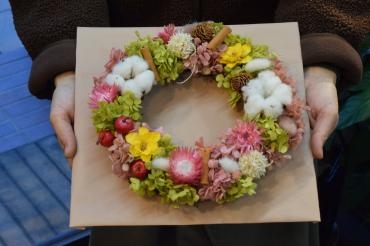 ドライフラワーリース♪｜「フラワーショップ花よど」　（熊本県天草市の花キューピット加盟店 花屋）のブログ