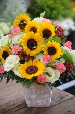 ひまわりアレンジメント♪｜「フラワーショップ花よど」　（熊本県天草市の花キューピット加盟店 花屋）のブログ