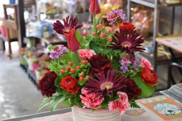 赤系アレンジ｜「フラワーショップ花よど」　（熊本県天草市の花キューピット加盟店 花屋）のブログ
