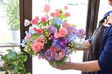 ピンク～ブルー系アレンジメント♪｜「フラワーショップ花よど」　（熊本県天草市の花キューピット加盟店 花屋）のブログ