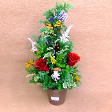 クリスマスツリー型アレンジ改｜「ポピー」　（京都府八幡市の花キューピット加盟店 花屋）のブログ