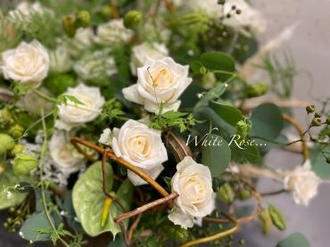 白色＆グリーンのアレンジ・・・｜「フローリスト飾り屋」　（鹿児島県鹿児島市の花キューピット加盟店 花屋）のブログ
