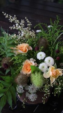 スカビオサの実を使ったアレンジ｜「アライ花店」　（山形県山形市の花キューピット加盟店 花屋）のブログ