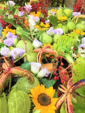 本日の飛行神社の花手水｜「ポピー」　（京都府八幡市の花キューピット加盟店 花屋）のブログ