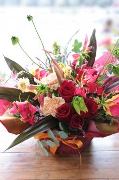 ご両親へ還暦祝いのアレンジメント｜「アライ花店」　（山形県山形市の花キューピット加盟店 花屋）のブログ