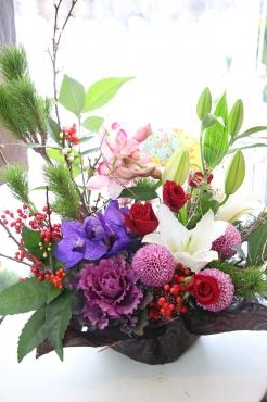 お届けいたしました、お正月アレンジ｜「アライ花店」　（山形県山形市の花キューピット加盟店 花屋）のブログ