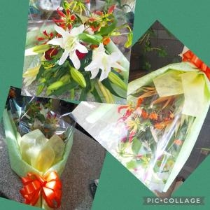 最近のお仕事 ユリの入った花束「花アラキ」（京都府舞鶴市の花屋）のギャラリー写真