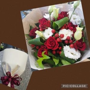 最近のお仕事 赤系の花束「花アラキ」（京都府舞鶴市の花屋）のギャラリー写真