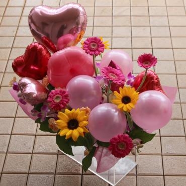 ピンク系バルーンアレンジメント｜「フローラント」　（静岡県三島市の花キューピット加盟店 花屋）のブログ