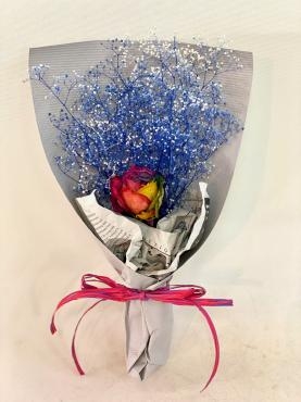 レインボーローズのドライブーケ｜「彩季舎」　（群馬県高崎市の花キューピット加盟店 花屋）のブログ
