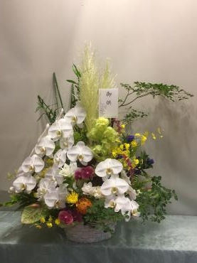 胡蝶蘭を使った御供アレンジメントです。｜「フローリスト飾り屋」　（鹿児島県鹿児島市の花キューピット加盟店 花屋）のブログ