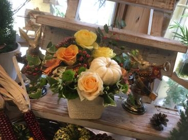 ホワイト　パンプキン・・・♬｜「フローリスト飾り屋」　（鹿児島県鹿児島市の花キューピット加盟店 花屋）のブログ
