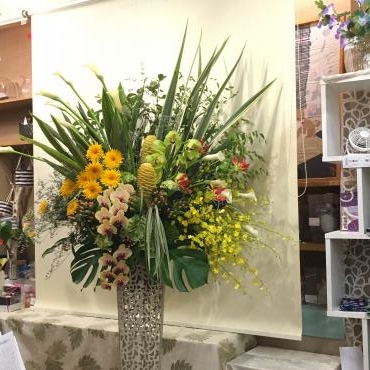 夏色・・・御祝スタンド花｜「フローリスト飾り屋」　（鹿児島県鹿児島市の花キューピット加盟店 花屋）のブログ