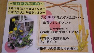 早春の花教室・・・ご案内　｜「フローリスト飾り屋」　（鹿児島県鹿児島市の花キューピット加盟店 花屋）のブログ