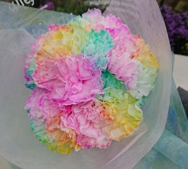 還暦お祝い　ブーケ風花束☆　レインボー♪｜「愛花」　（愛媛県松山市の花キューピット加盟店 花屋）のブログ
