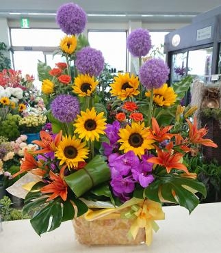 開店祝　生花アレンジメント♪｜「愛花」　（愛媛県松山市の花キューピット加盟店 花屋）のブログ