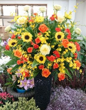 開店お祝いに☆　生花スタンド｜「愛花」　（愛媛県松山市の花キューピット加盟店 花屋）のブログ